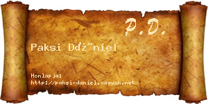 Paksi Dániel névjegykártya